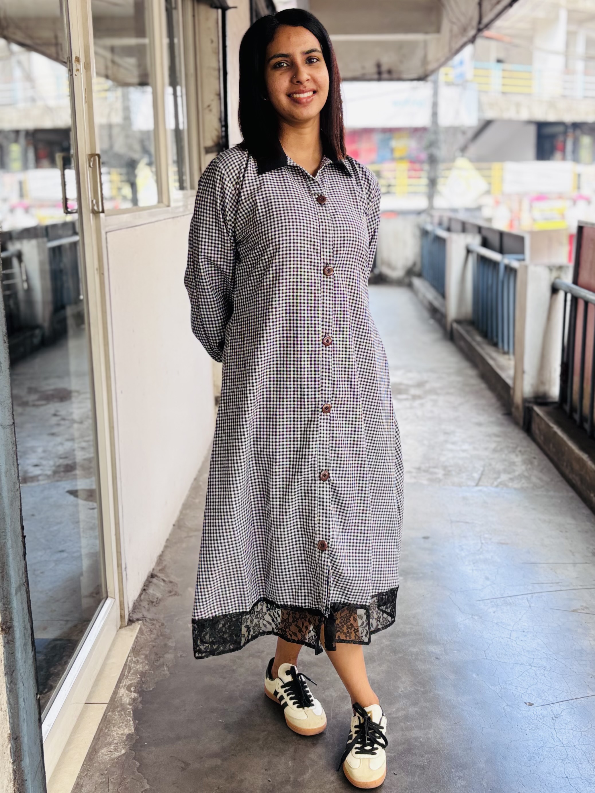 Black check Frock - View 2