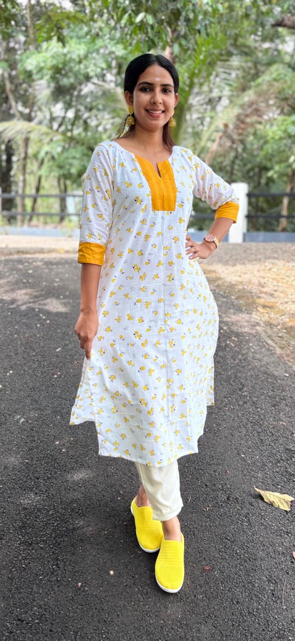 Vishu yellow kurthi - View 2
